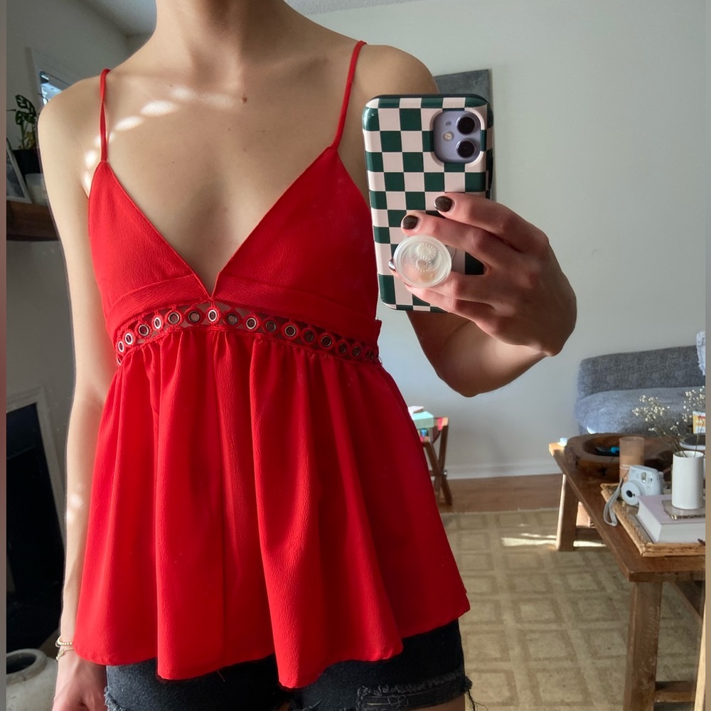 Vibrant red tank top